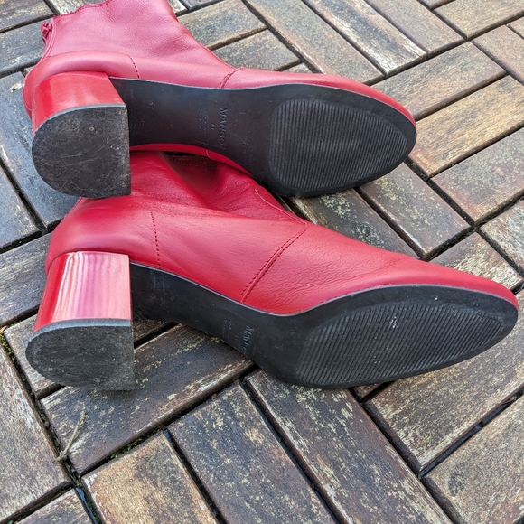 Get your go-go on! Mango red leather ankle boot size 38. - Picture 4 of 5